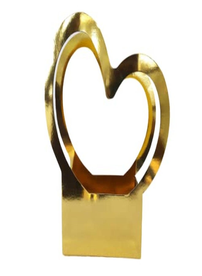 اويسيس مجموعة أواسيس من 10 أكياس هدايا باقات زهور بمقابض | أكياس هدايا عيد الحب لها وله | أكياس هدايا لحفلات الزفاف، وأعياد الميلاد، وحفلات توديع العزوبية، وحفلات استقبال المولود | 40×20×7.5 سم | لون ذهبي على شكل قلب - Image 3